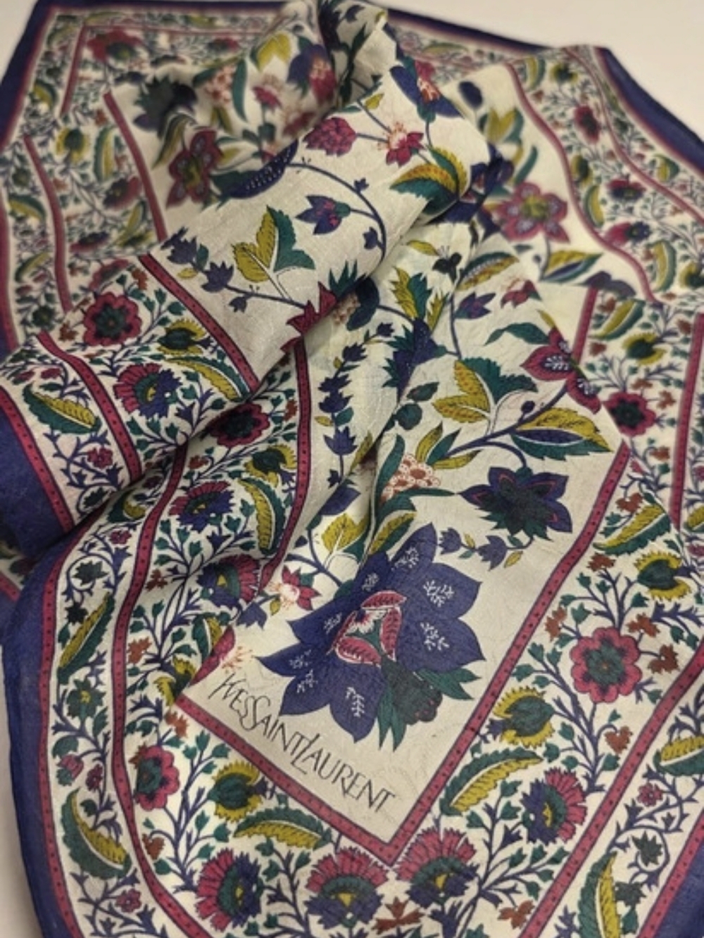 Yves Saint Laurent Floral Print Scarf
